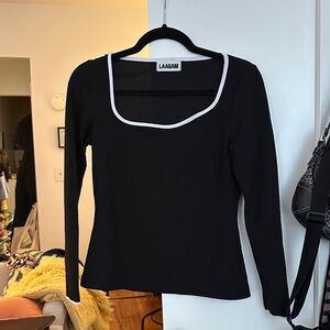 Laagam Black Long Sleeve Women's Top